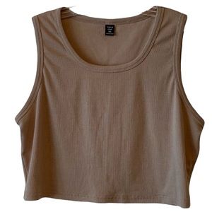 Taupe Ribbed Crop Top
